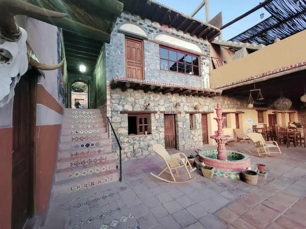 Traditional stone courtyard and fountain